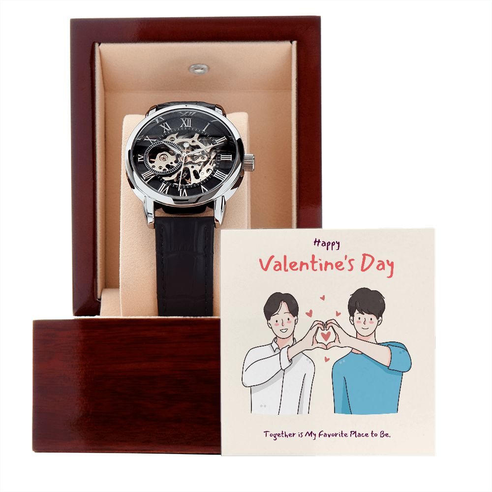 Happy Valentine's Day | Together We Shine LGBTQ for Men - Men's Openwork Watch