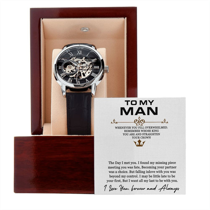 To My Man | I love you, forever and always - Men's Openwork Watch