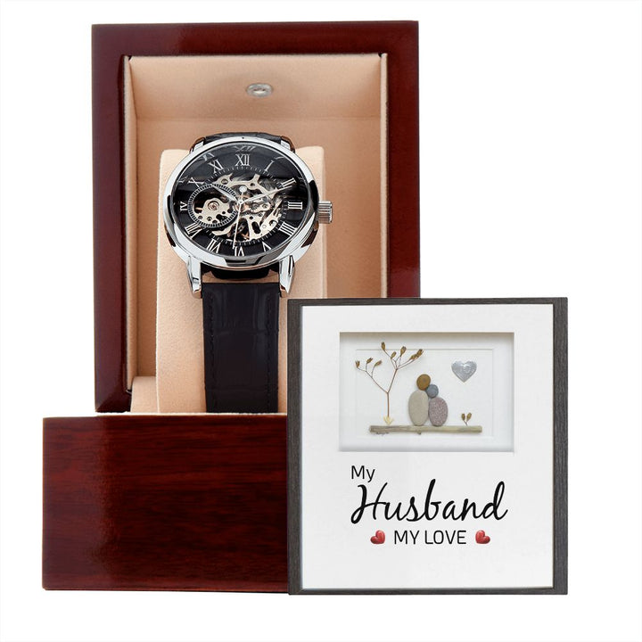 To My Husband | My Husband My Love - Men's Openwork Watch
