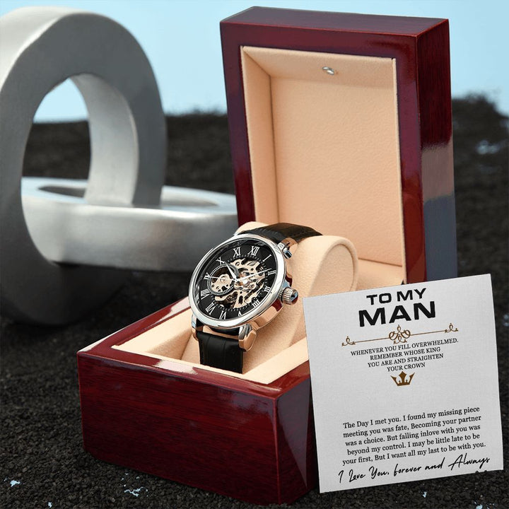 To My Man | I love you, forever and always - Men's Openwork Watch