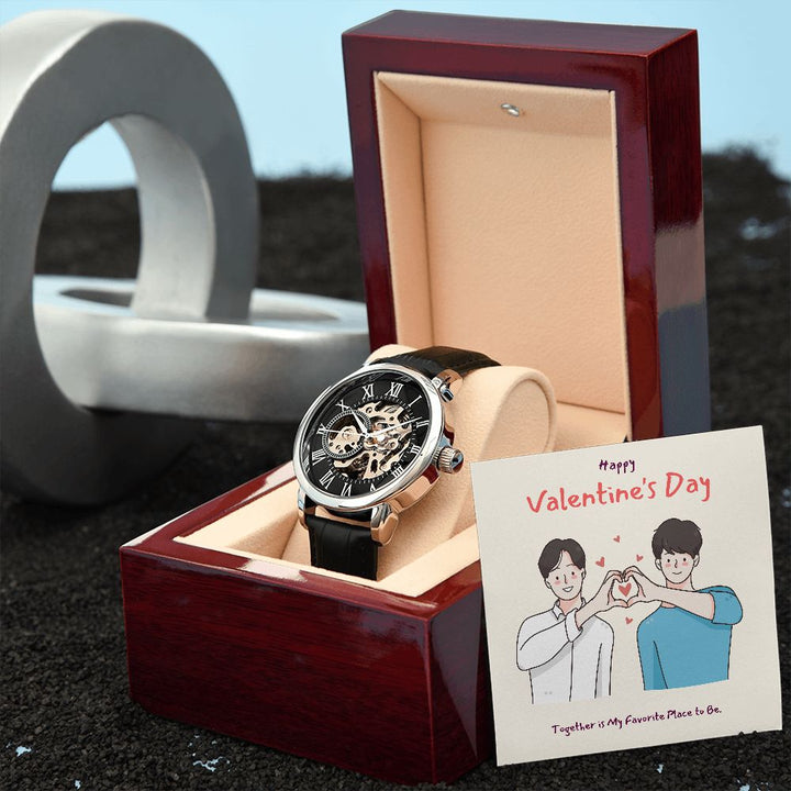 Happy Valentine's Day | Together We Shine LGBTQ for Men - Men's Openwork Watch