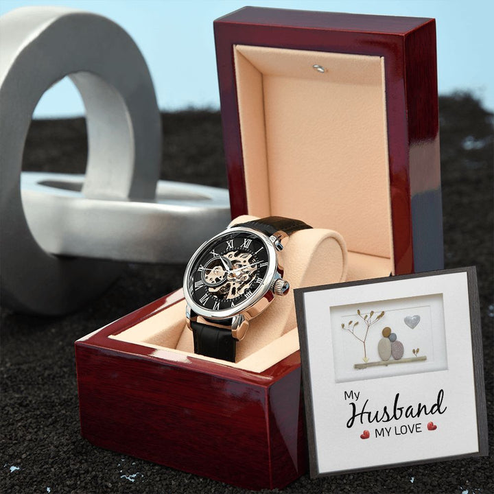 To My Husband | My Husband My Love - Men's Openwork Watch