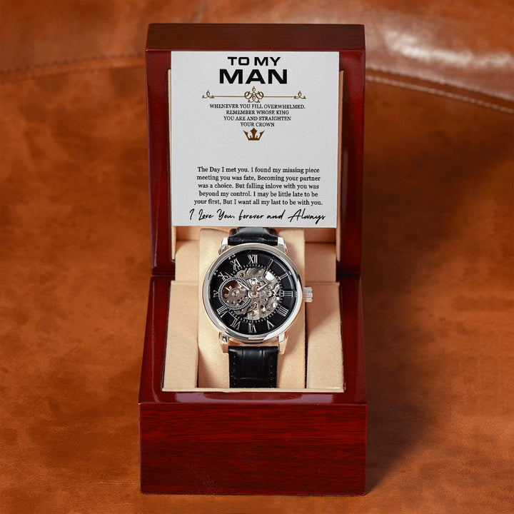 To My Man | I love you, forever and always - Men's Openwork Watch