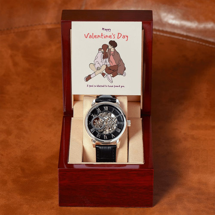 Happy Valentine's Day | I feel so bless to have found you - Men's Openwork Watch