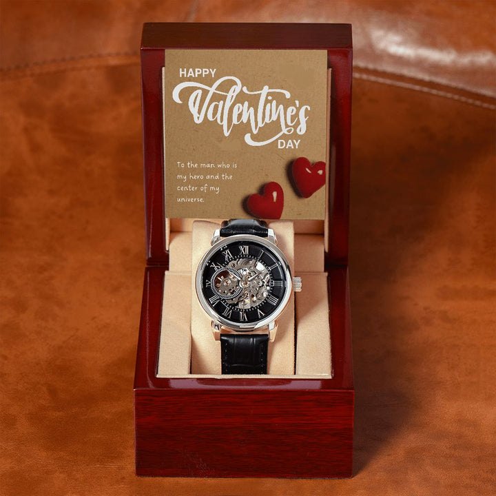 Happy Valentine's Day | You are My World - Men's Openwork Watch
