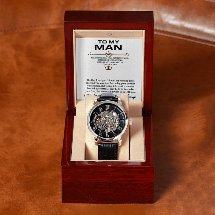 To My Man | I love you, forever and always - Men's Openwork Watch