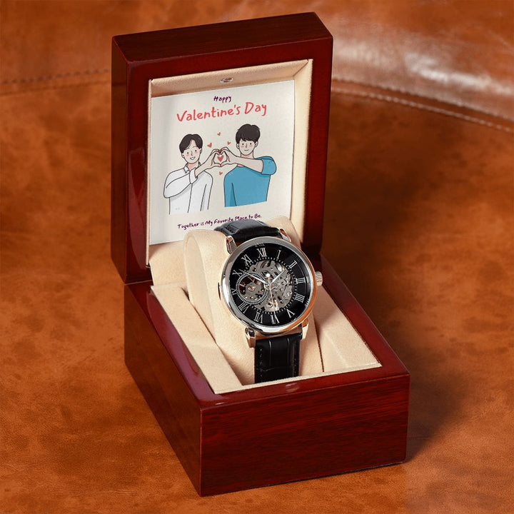 Happy Valentine's Day | Together We Shine LGBTQ for Men - Men's Openwork Watch