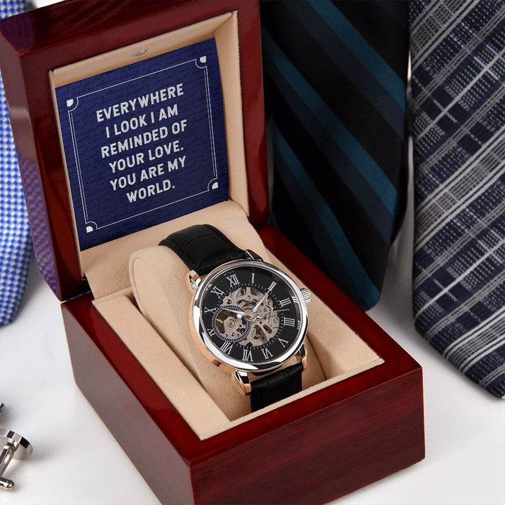 To My Husband | You will forever be my always - Men's Openwork Watch