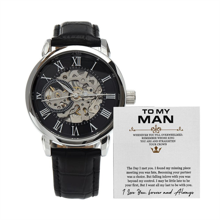 To My Man | I love you, forever and always - Men's Openwork Watch