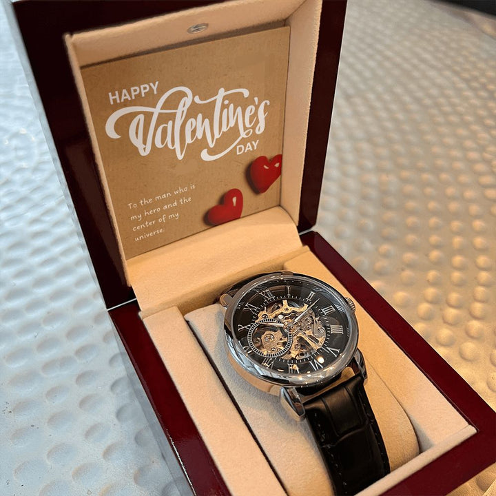 Happy Valentine's Day | You are My World - Men's Openwork Watch