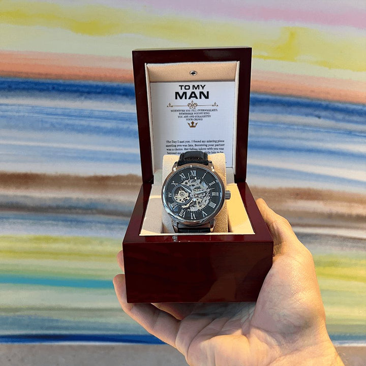 To My Man | I love you, forever and always - Men's Openwork Watch