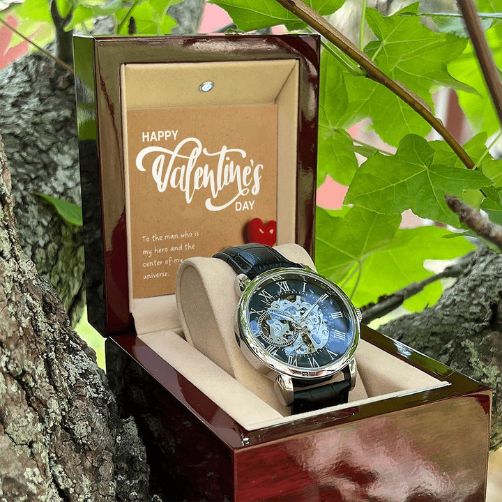 Happy Valentine's Day | You are My World - Men's Openwork Watch