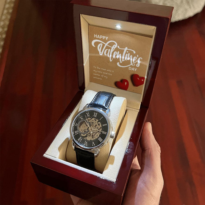 Happy Valentine's Day | You are My World - Men's Openwork Watch