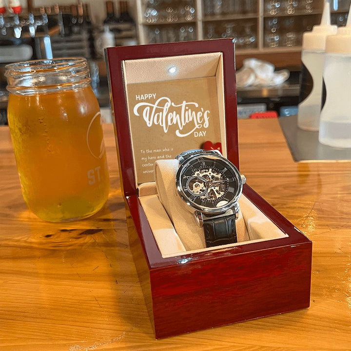 Happy Valentine's Day | You are My World - Men's Openwork Watch