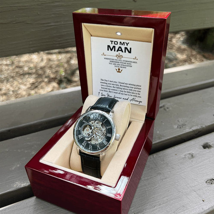 To My Man | I love you, forever and always - Men's Openwork Watch