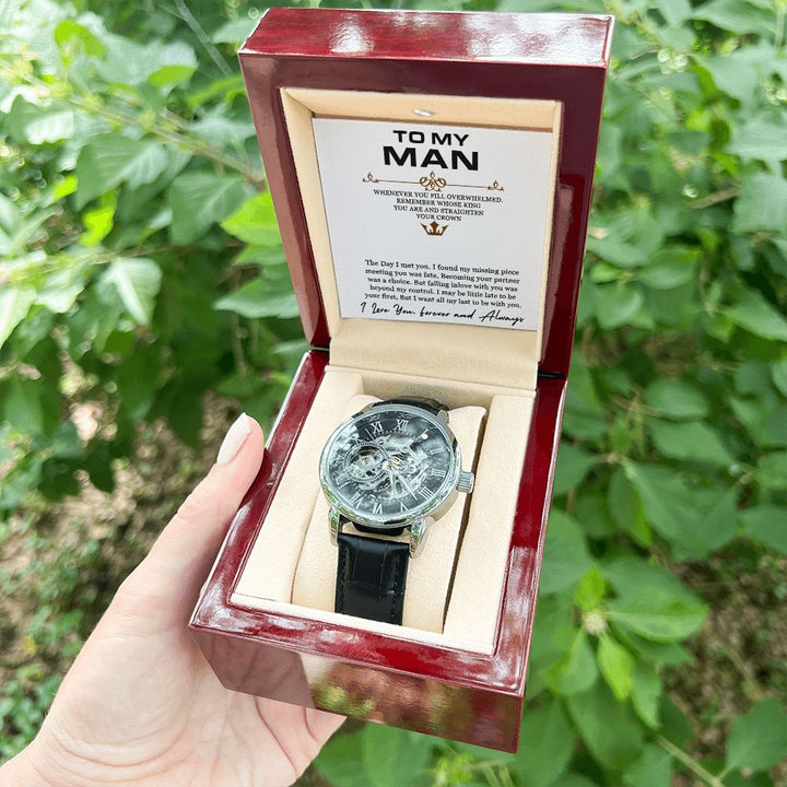 To My Man | I love you, forever and always - Men's Openwork Watch