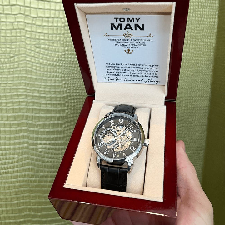 To My Man | I love you, forever and always - Men's Openwork Watch
