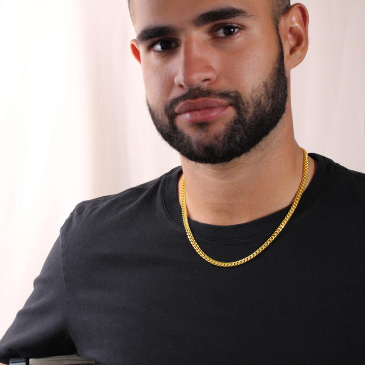 To My Grandson | I Love You Grandson From Grandma - Cuban Link Chain