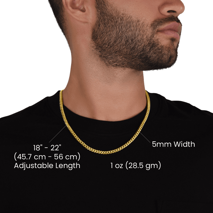Wake Up, Kick Ass, Repeat - Cuban Link Chain