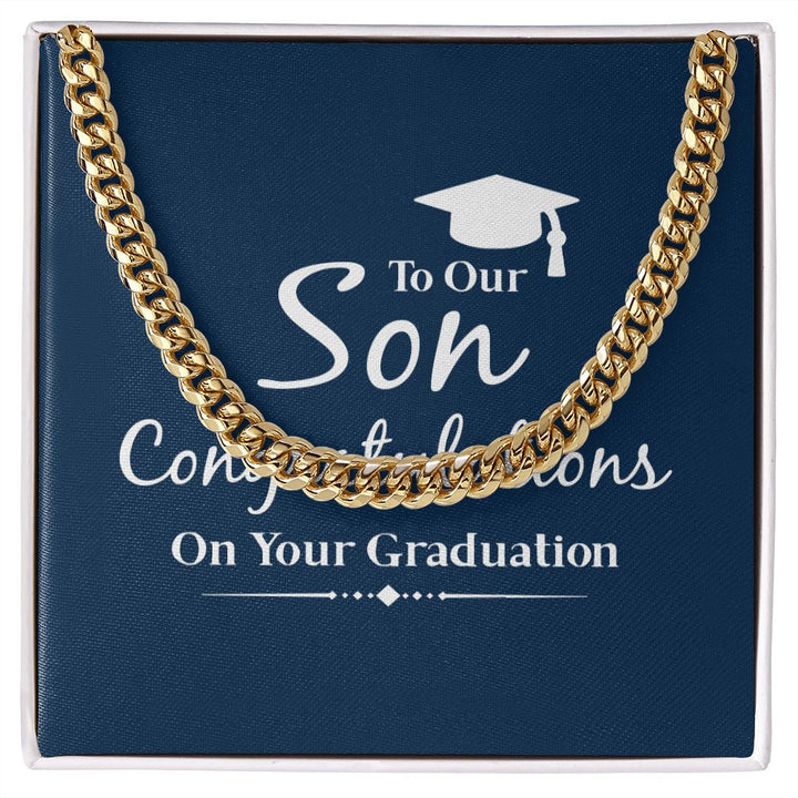 Happy Graduation Son | The Sky's the Limit, So Reach for the Stars - Cuban Link Chain