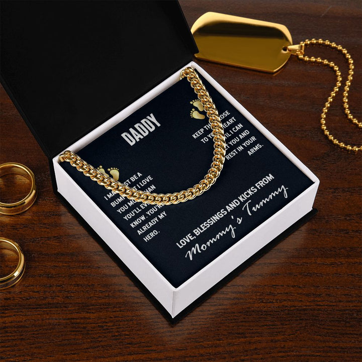To My Dad | I Love You, From Mommy's Tummy - Cuban Link Chain