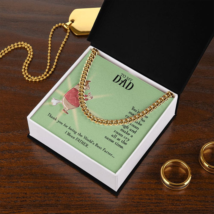 To My Dad | World's Best Father - Cuban Link Chain