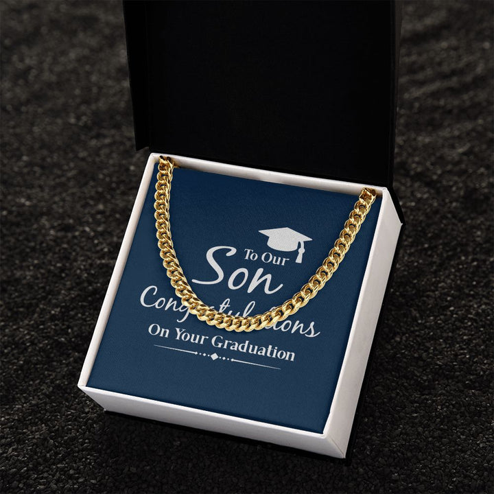 Happy Graduation Son | The Sky's the Limit, So Reach for the Stars - Cuban Link Chain