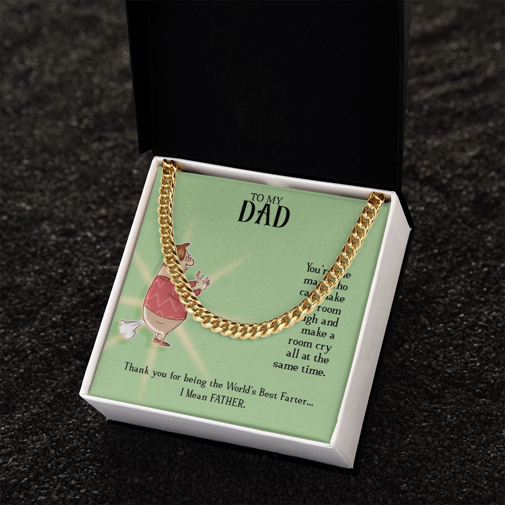 To My Dad | World's Best Father - Cuban Link Chain