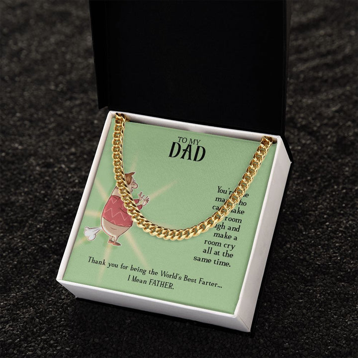 To My Dad | World's Best Father - Cuban Link Chain