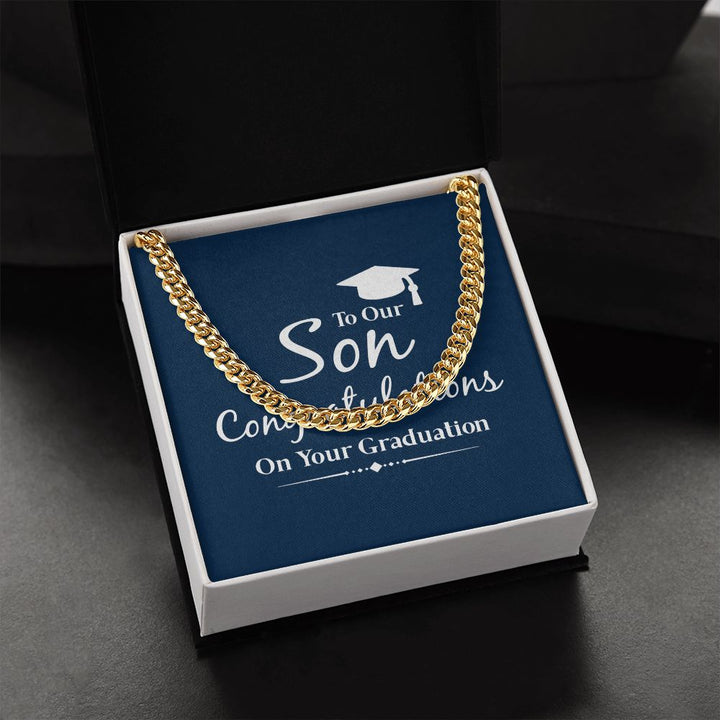 Happy Graduation Son | The Sky's the Limit, So Reach for the Stars - Cuban Link Chain