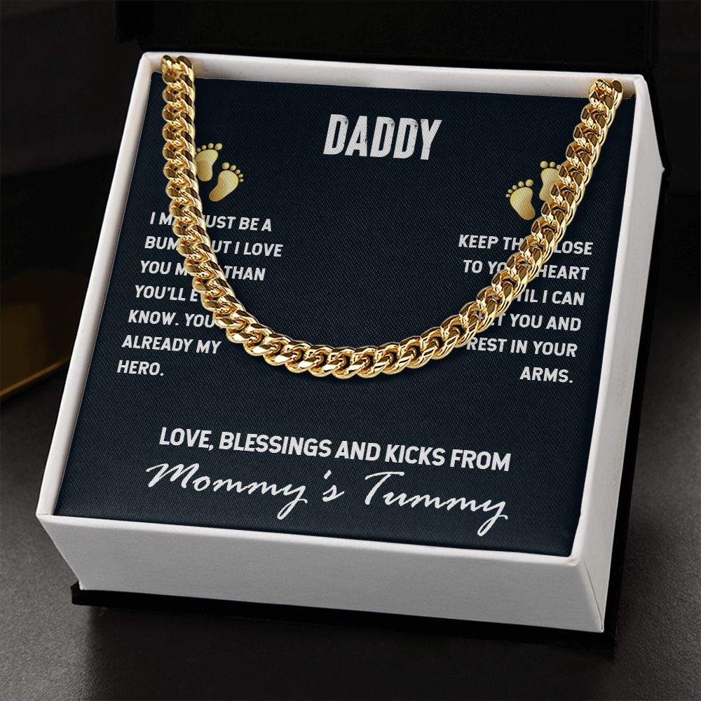 To My Dad | I Love You, From Mommy's Tummy - Cuban Link Chain