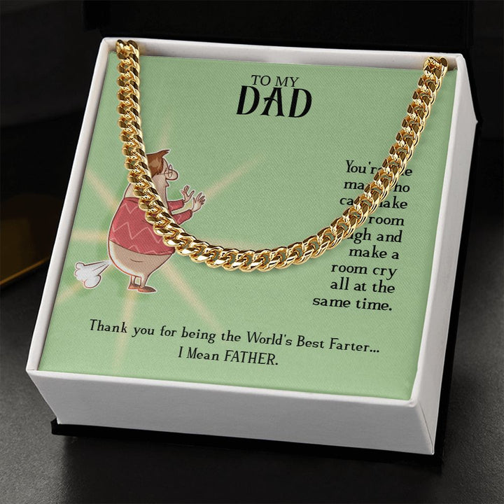 To My Dad | World's Best Father - Cuban Link Chain