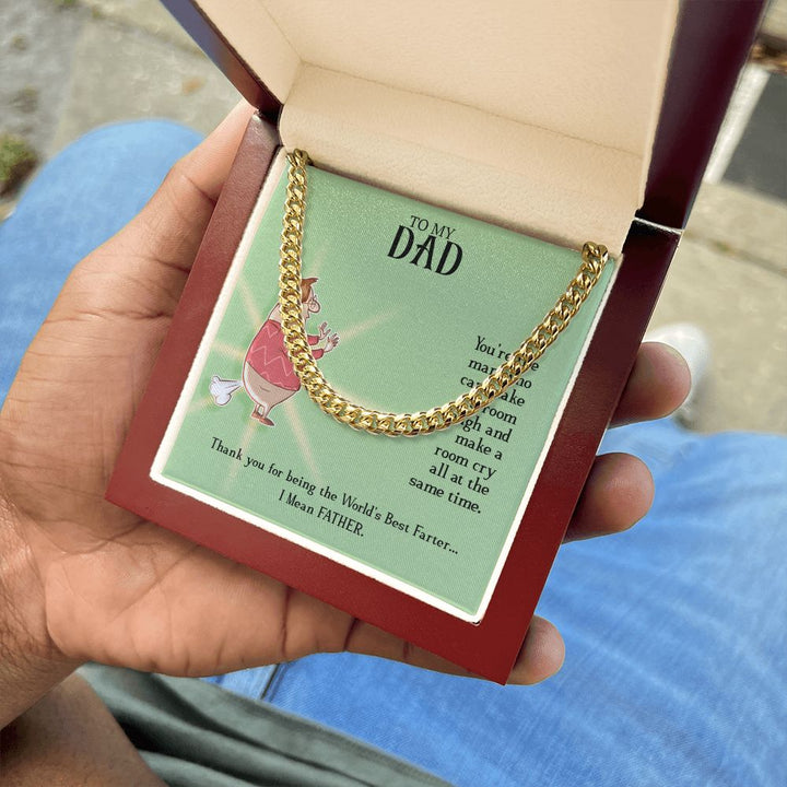 To My Dad | World's Best Father - Cuban Link Chain