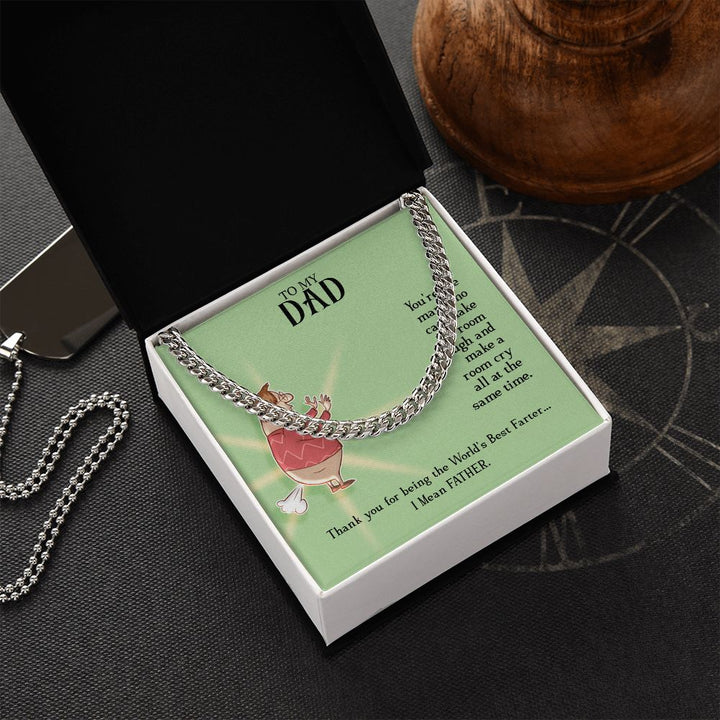 To My Dad | World's Best Father - Cuban Link Chain