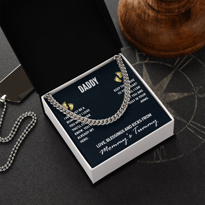 To My Dad | I Love You, From Mommy's Tummy - Cuban Link Chain