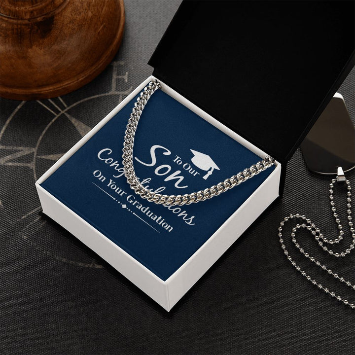 Happy Graduation Son | The Sky's the Limit, So Reach for the Stars - Cuban Link Chain