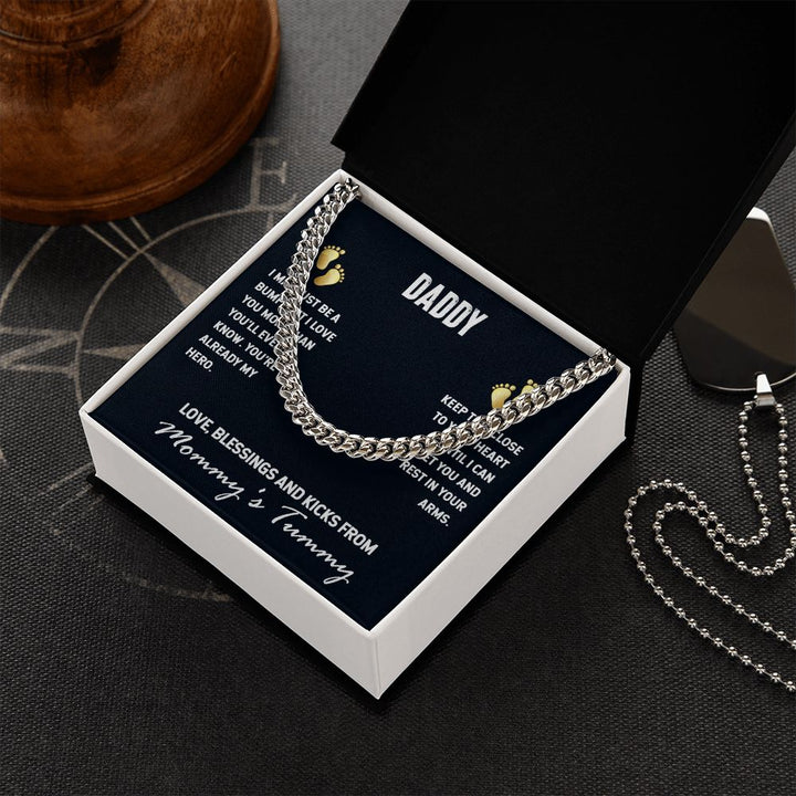 To My Dad | I Love You, From Mommy's Tummy - Cuban Link Chain