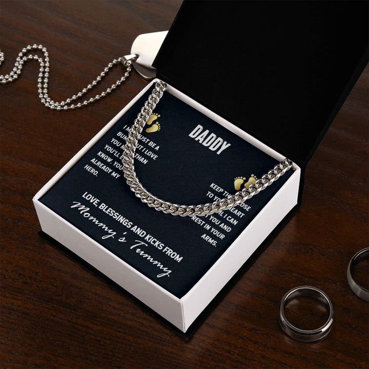 To My Dad | I Love You, From Mommy's Tummy - Cuban Link Chain