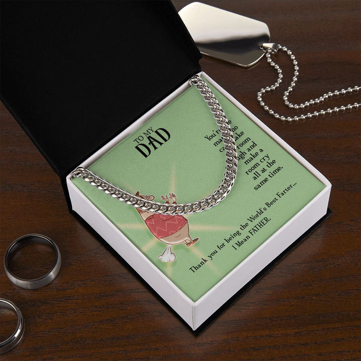 To My Dad | World's Best Father - Cuban Link Chain