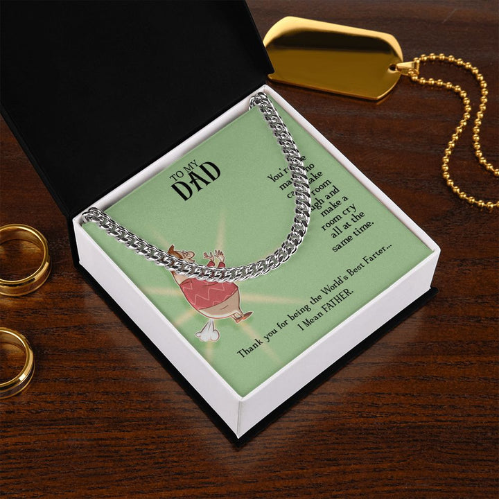 To My Dad | World's Best Father - Cuban Link Chain