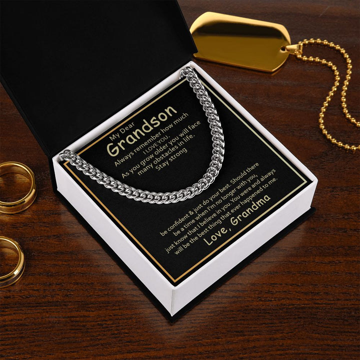My Dear Grandson | Always remember how much I love you - Cuban Link Chain