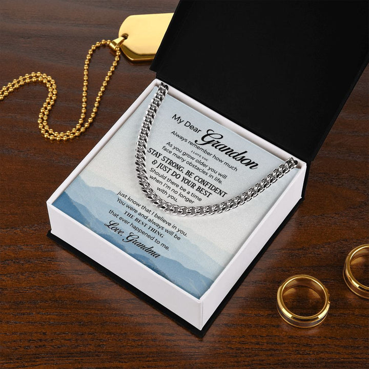 To My Grandson | The Best Thing that ever happened to Me - Cuban Link Chain