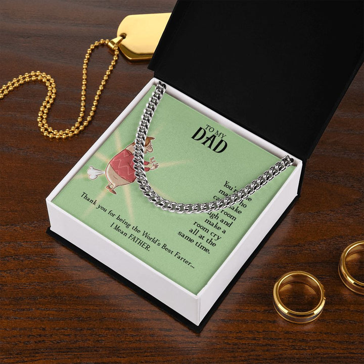 To My Dad | World's Best Father - Cuban Link Chain