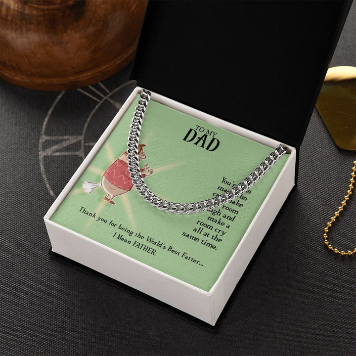To My Dad | World's Best Father - Cuban Link Chain