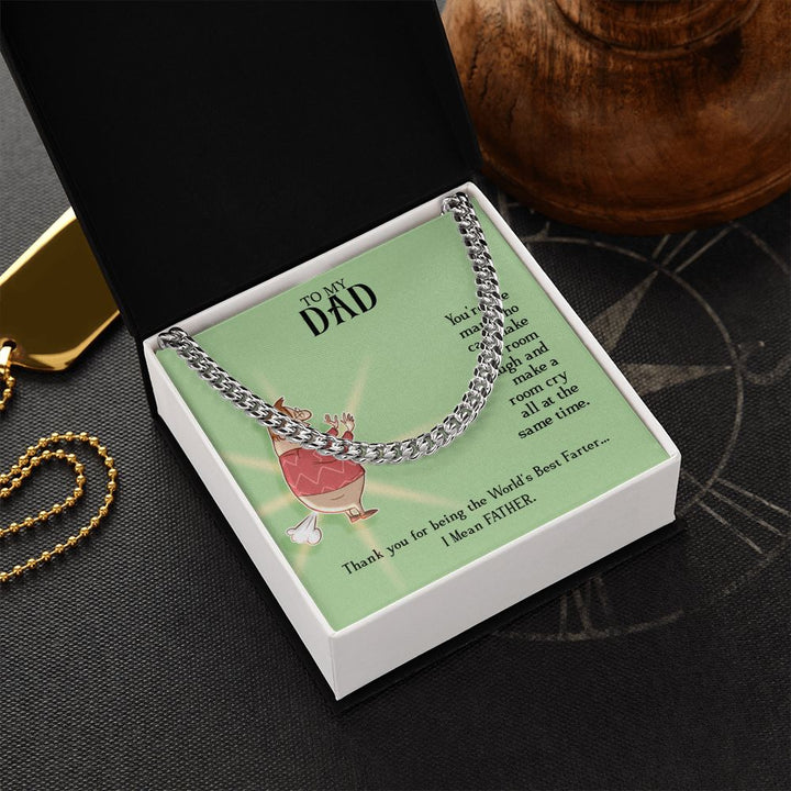To My Dad | World's Best Father - Cuban Link Chain
