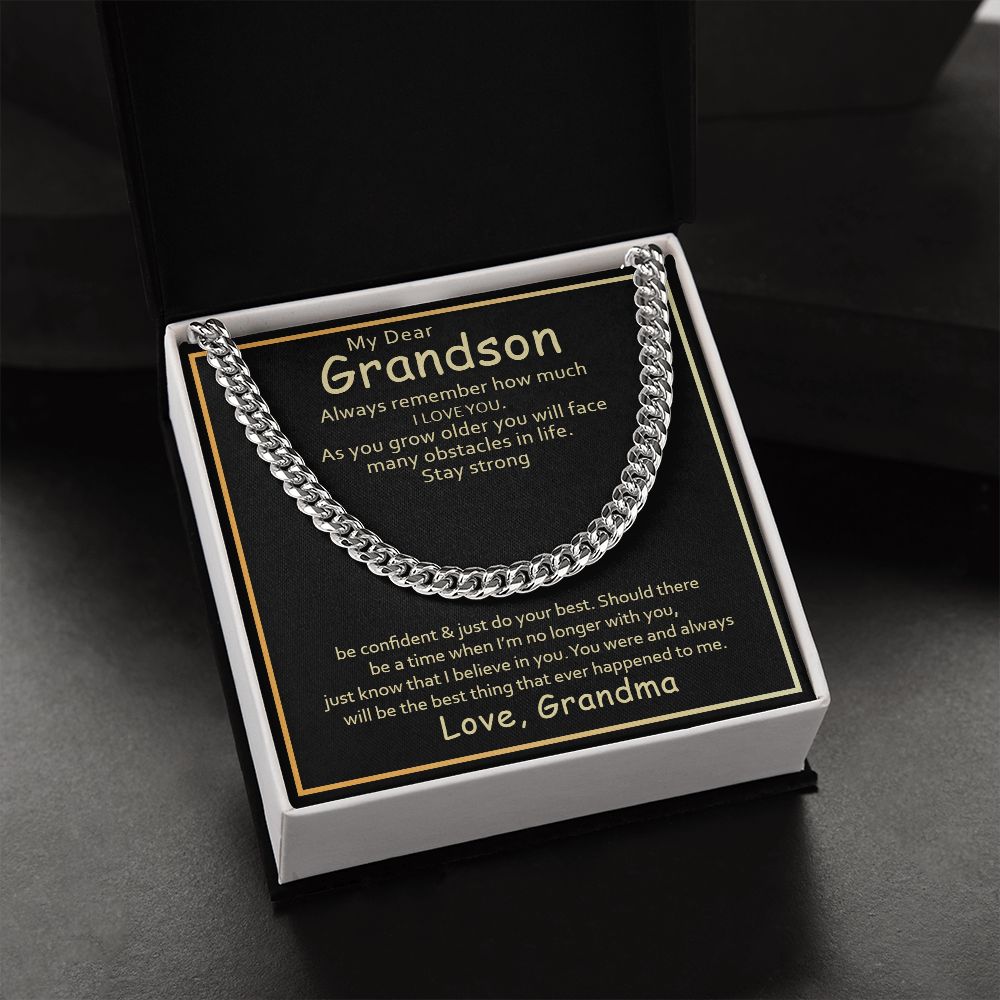 My Dear Grandson | Always remember how much I love you - Cuban Link Chain