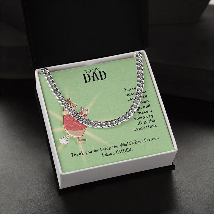 To My Dad | World's Best Father - Cuban Link Chain