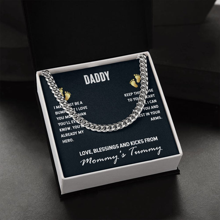 To My Dad | I Love You, From Mommy's Tummy - Cuban Link Chain