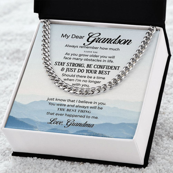 To My Grandson | The Best Thing that ever happened to Me - Cuban Link Chain