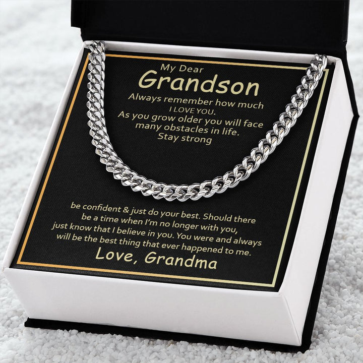 My Dear Grandson | Always remember how much I love you - Cuban Link Chain